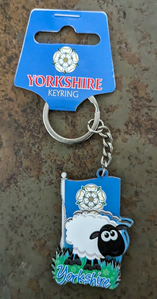 Keyring - Yorkshire Flag & Sheep